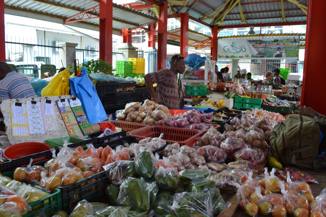 fruits and vegetable stalls